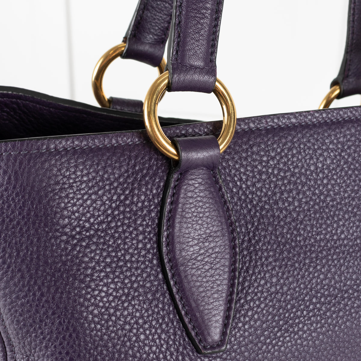 Miu Miu Purple Pebbled Leather Bag