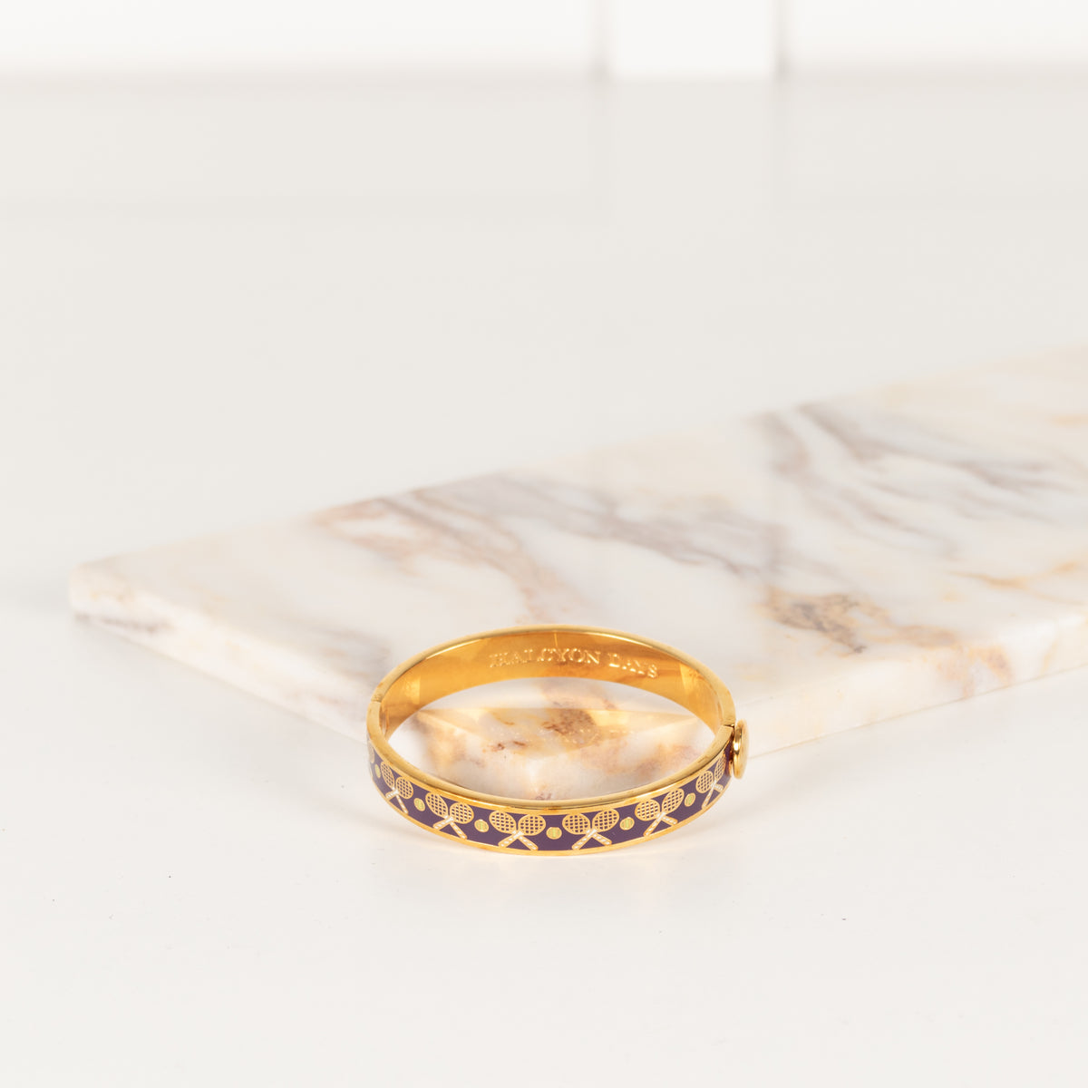 Halcyon Days 18ct Gold Hinged Tennis Bangle