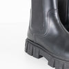 Fendi Logo Embossed Black Leather Chelsea Boots