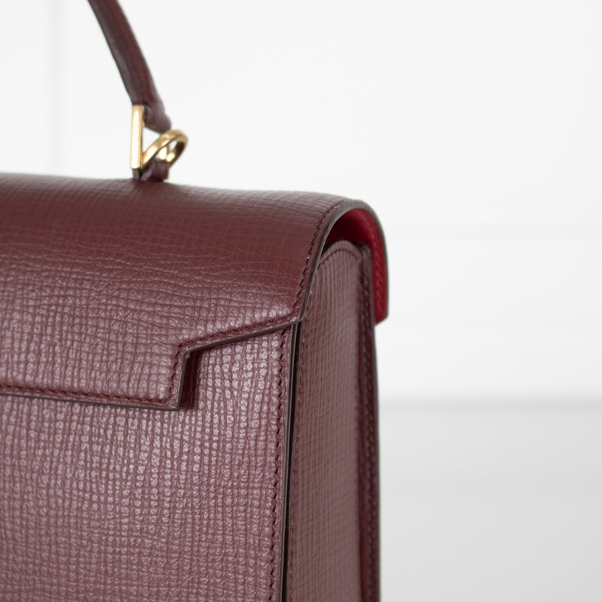 Anya Hindmarch Crosshatch Borolo Red Mortimer Top Handle Bag