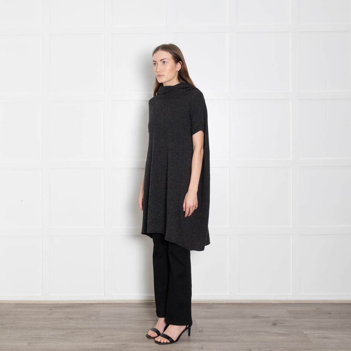 Prada Grey Cashmere Oversized Sleeveless Rollneck