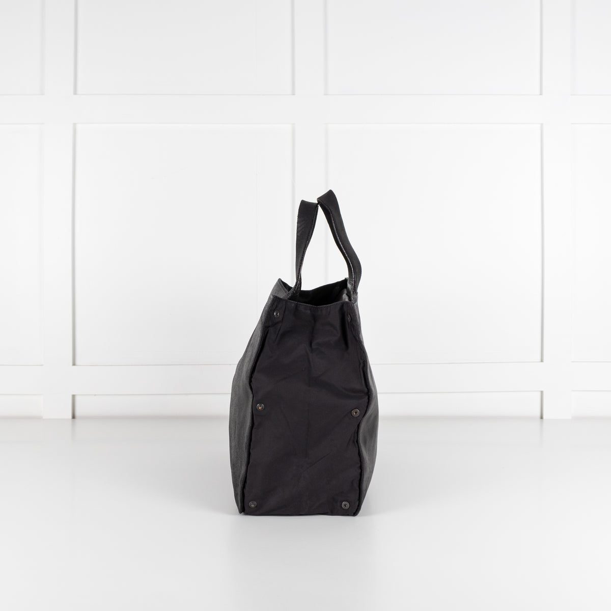 Jil Sander Black Leather Nylon Tote Bag