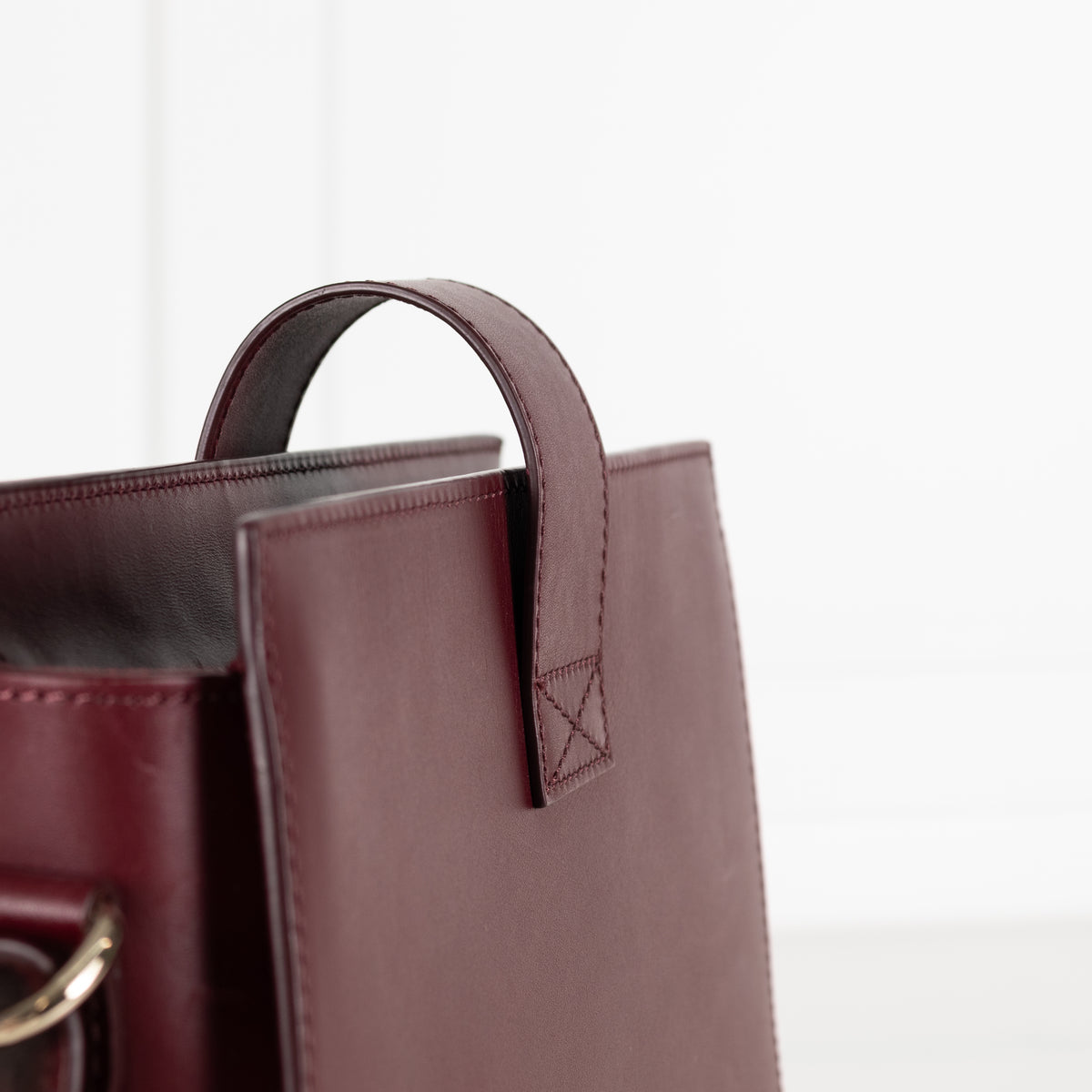 A.P.C Burgundy Albane Leather Shoulder Bag