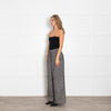 Essentiel Antwerp Black White Herringbone Wide Leg Trousers