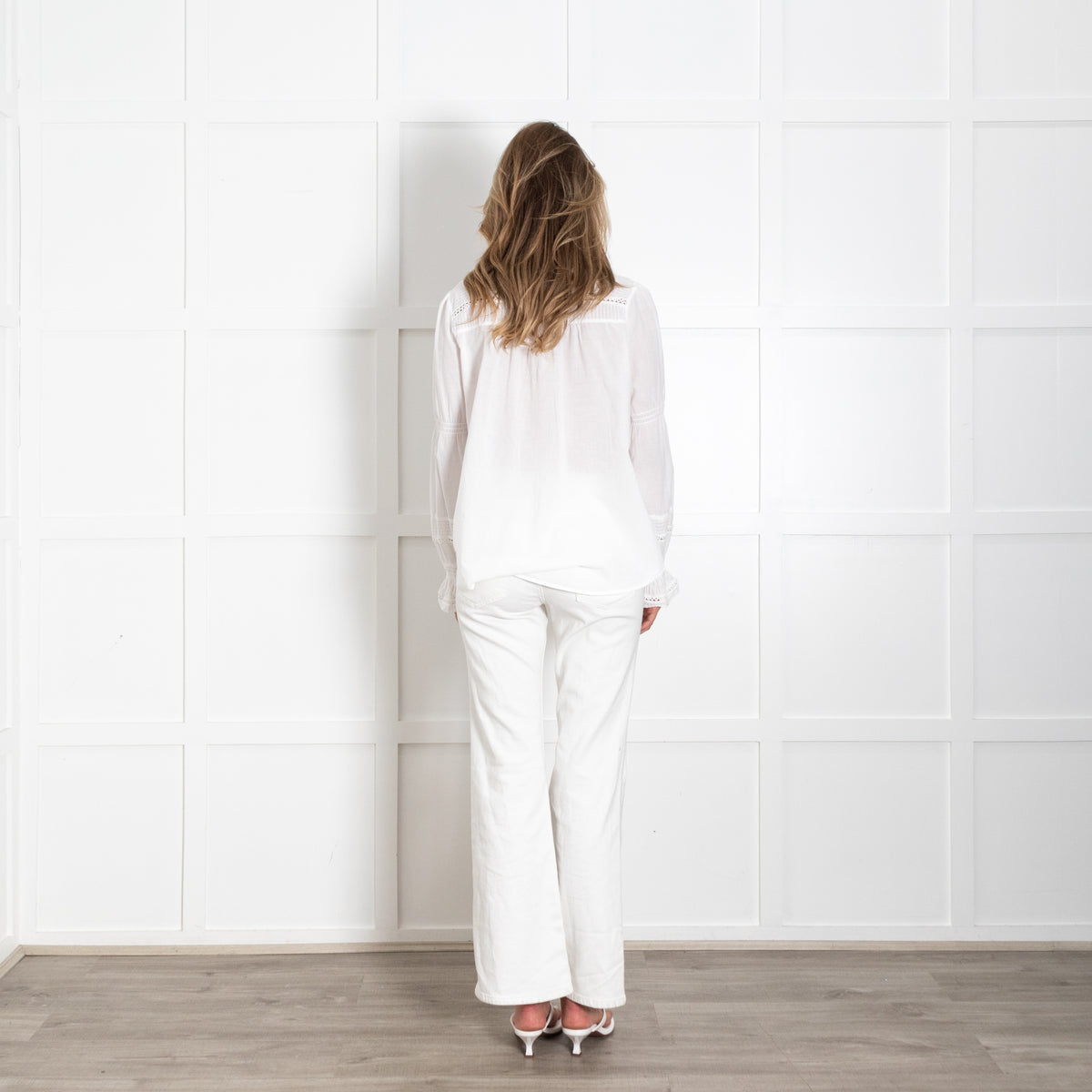 Me + Em White Shirt With Frill Neck