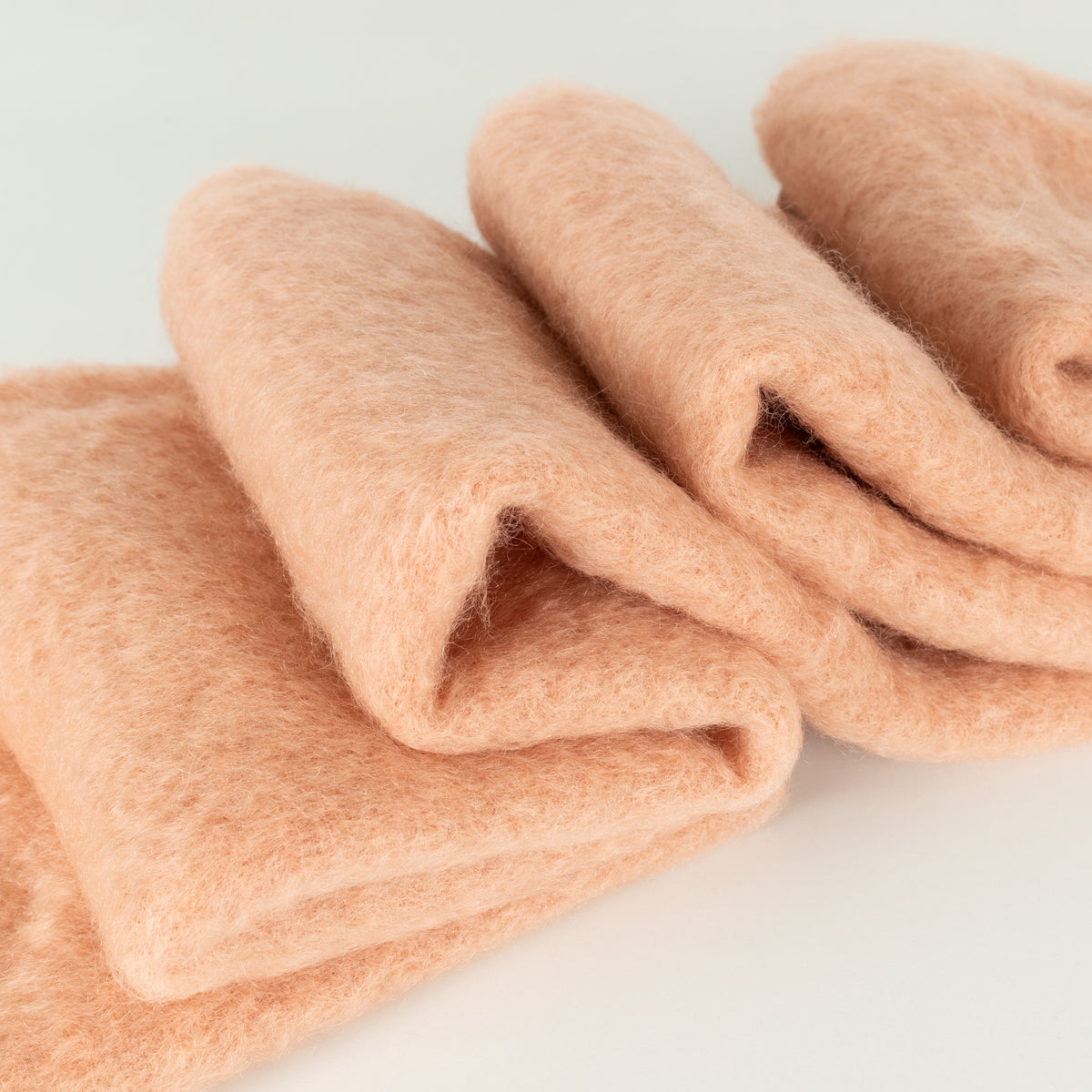 Jil Sander Peach Mohair And Wool Scarf With Giant Fringe