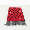 Alexander McQueen Red And Black Skull and Heart Print Scarf