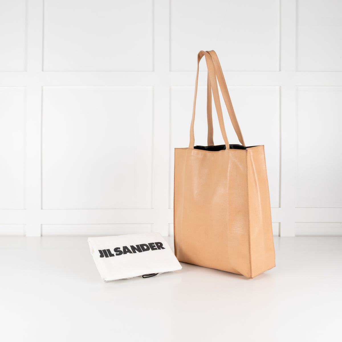 Jill Sander Beige Leather Tote Bag