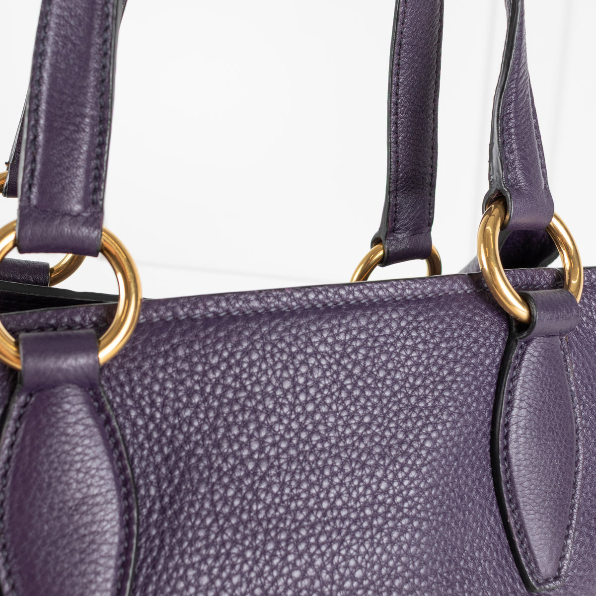 Miu Miu Purple Pebbled Leather Bag