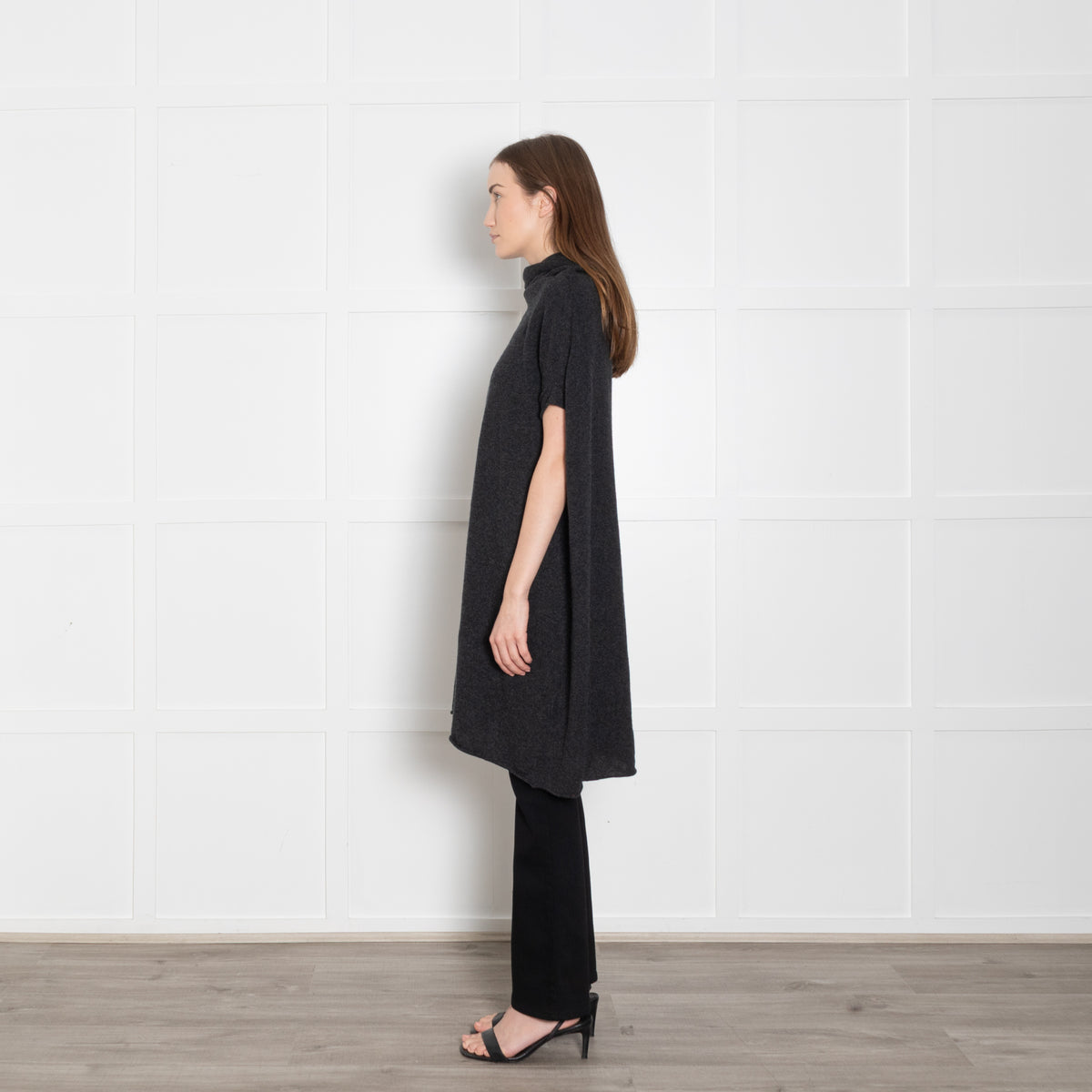 Prada Grey Cashmere Oversized Sleeveless Rollneck