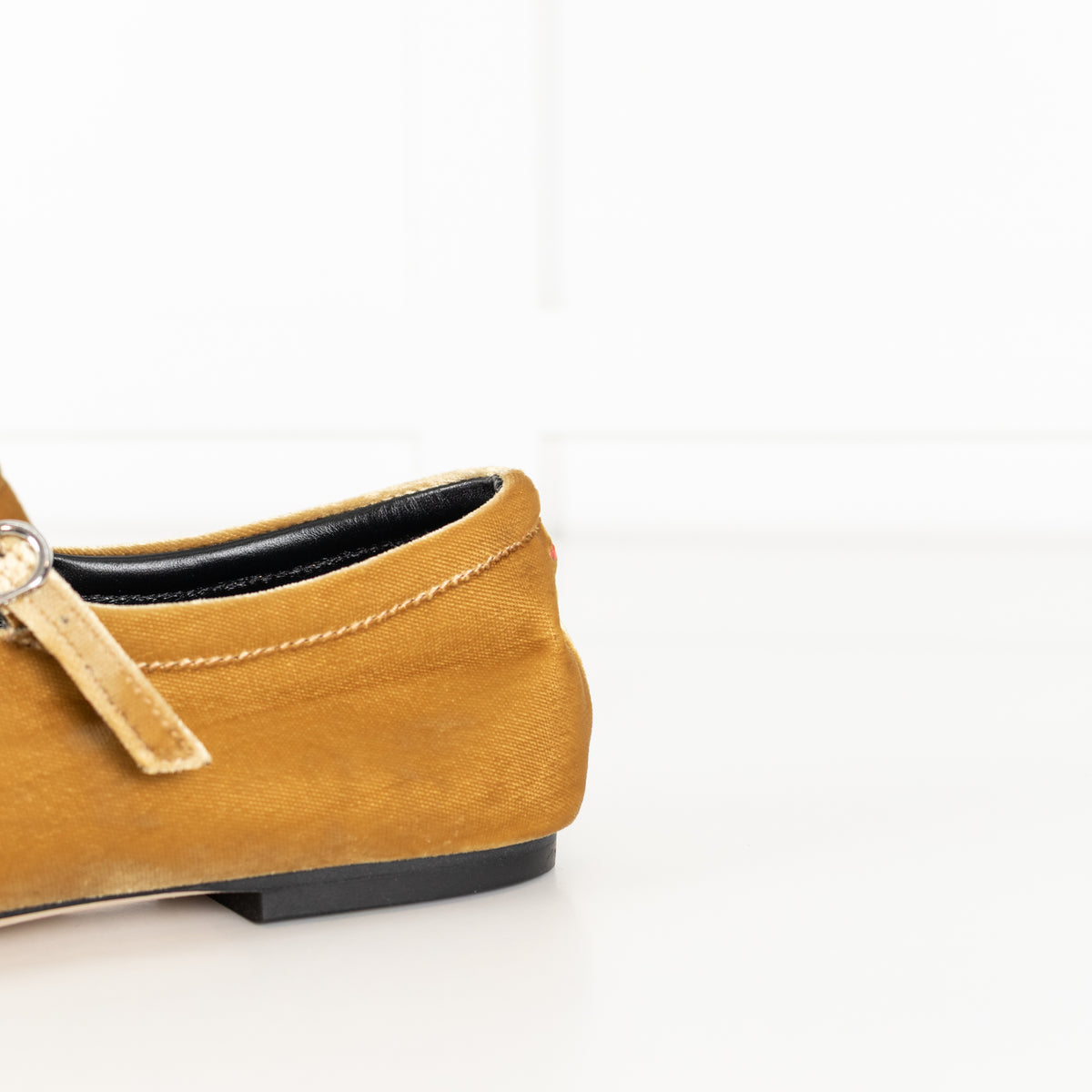 Aeyde Gold Velvet Ballet Shoes