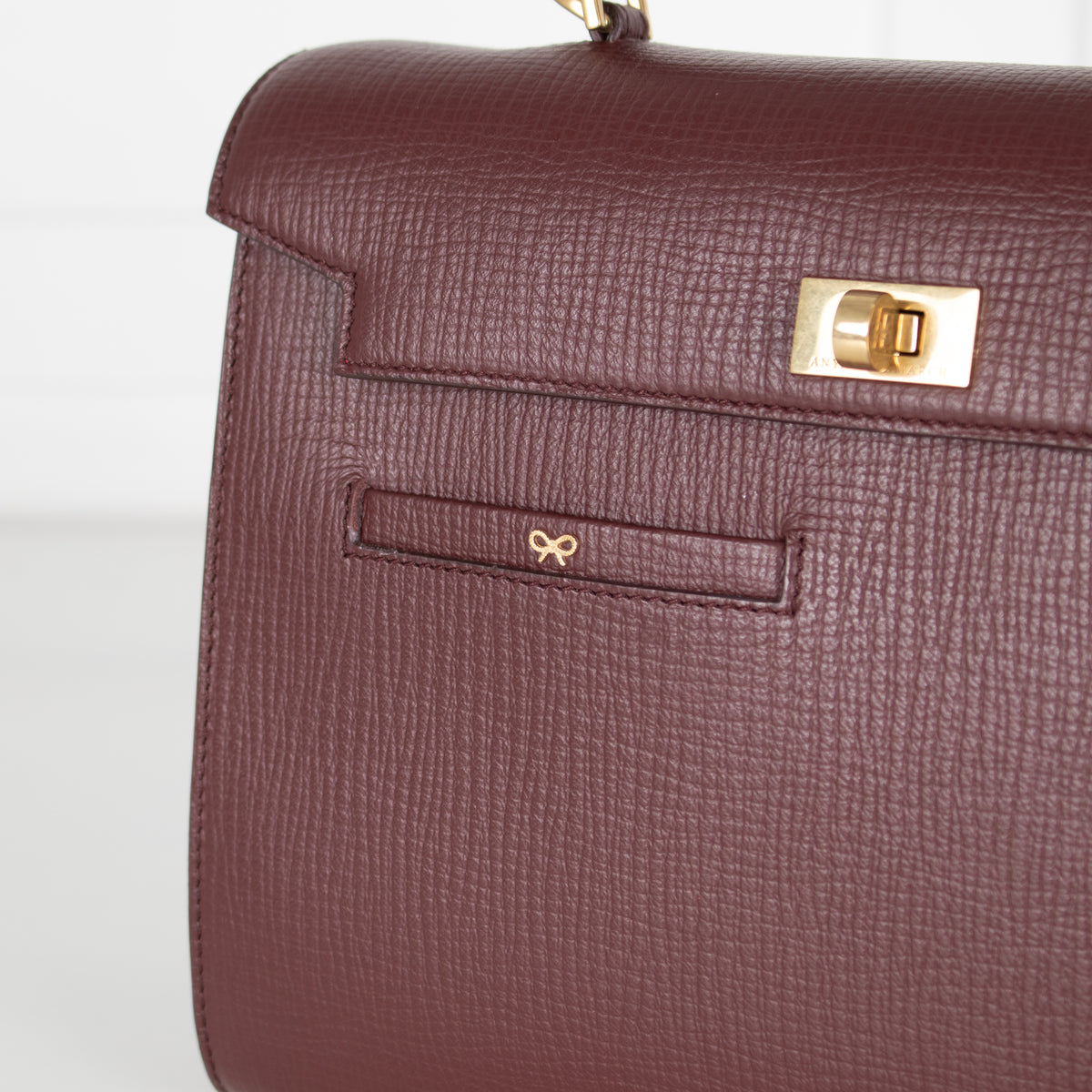 Anya Hindmarch Crosshatch Borolo Red Mortimer Top Handle Bag