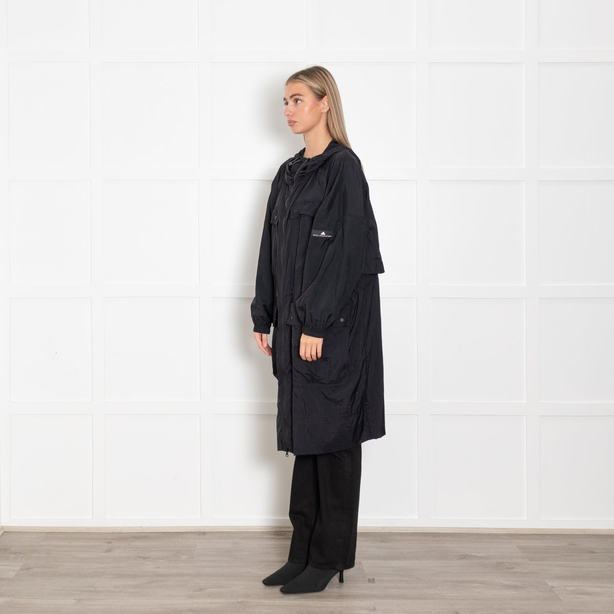 Stella McCartney X Adidas Lightweight Black Oversized Parka