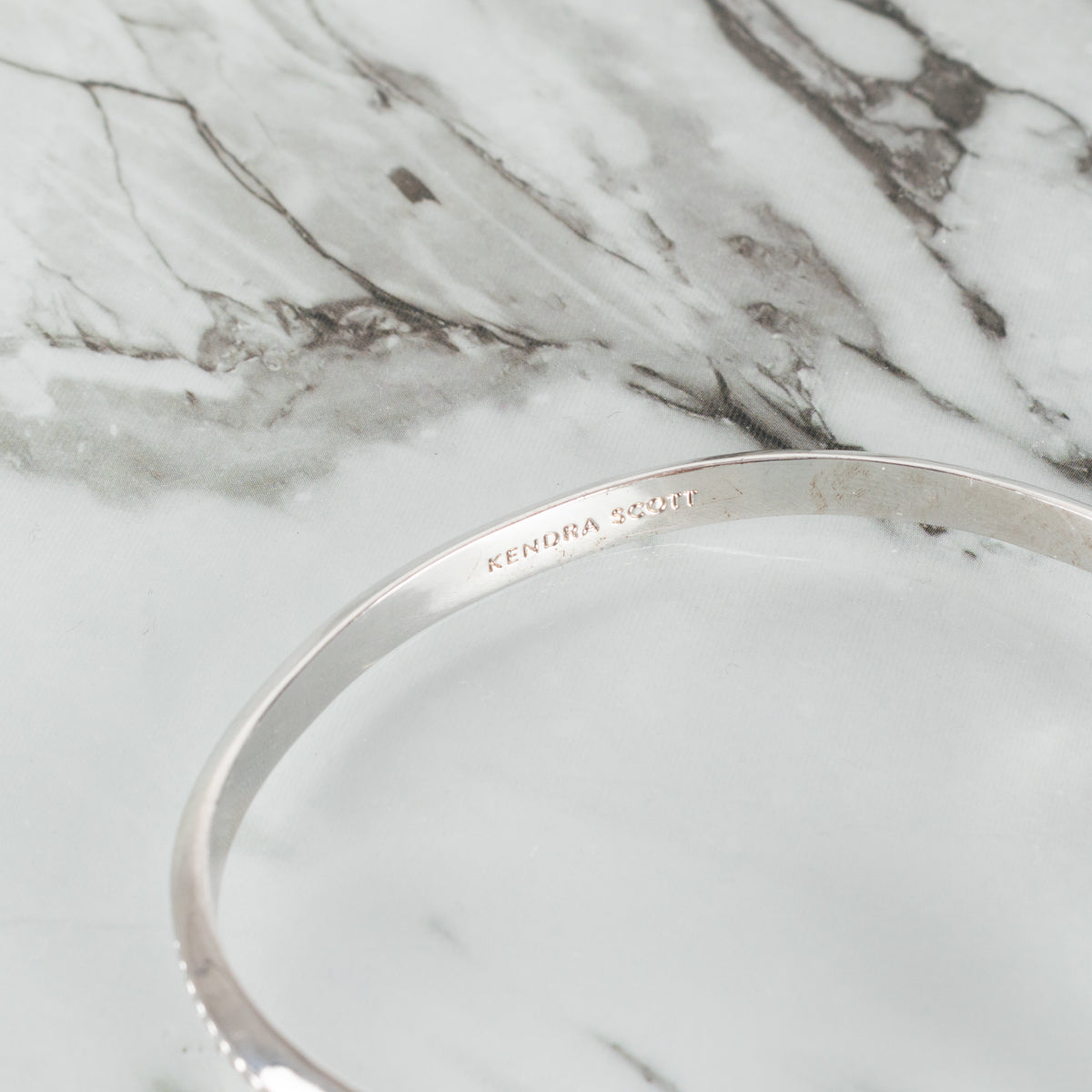 Kendra Scott Silver Elton Cuff Bracelet With White Accents