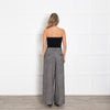 Essentiel Antwerp Black White Herringbone Wide Leg Trousers