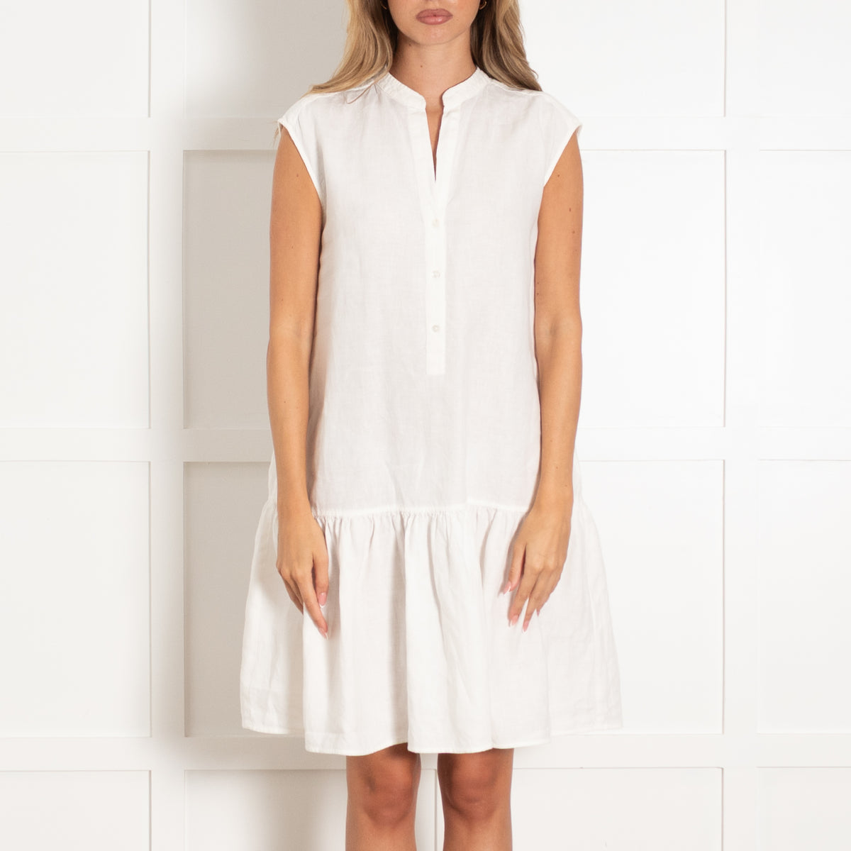 Marc O'Polo  White Sleeveless Linen Short Dress