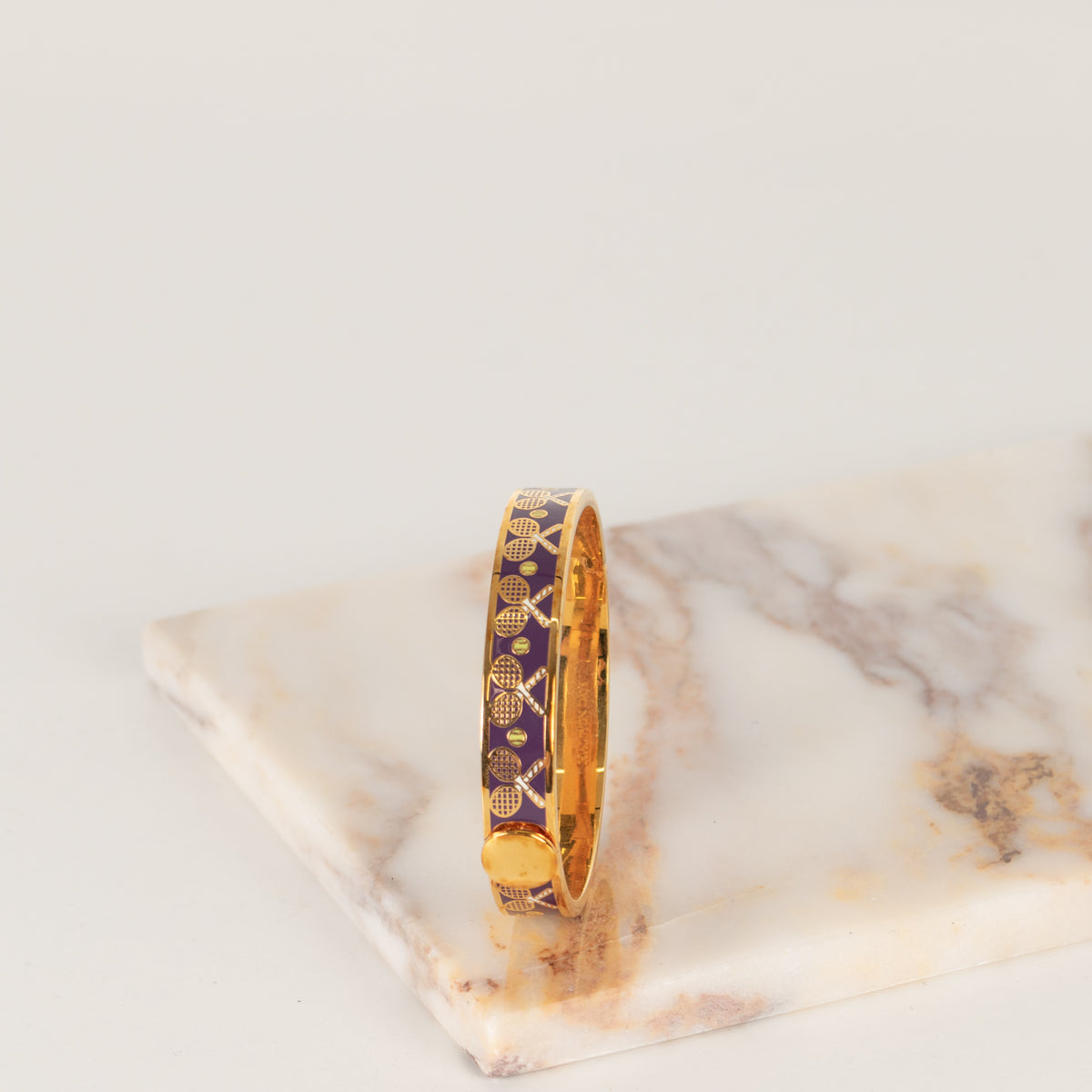 Halcyon Days 18ct Gold Hinged Tennis Bangle