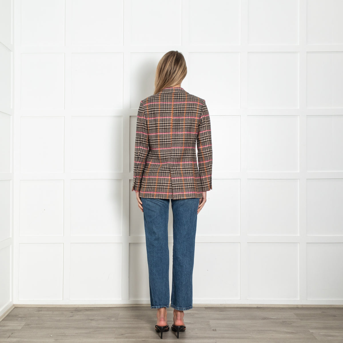 Vilagallo Pink & Brown Tweed Wool Mix Jacket