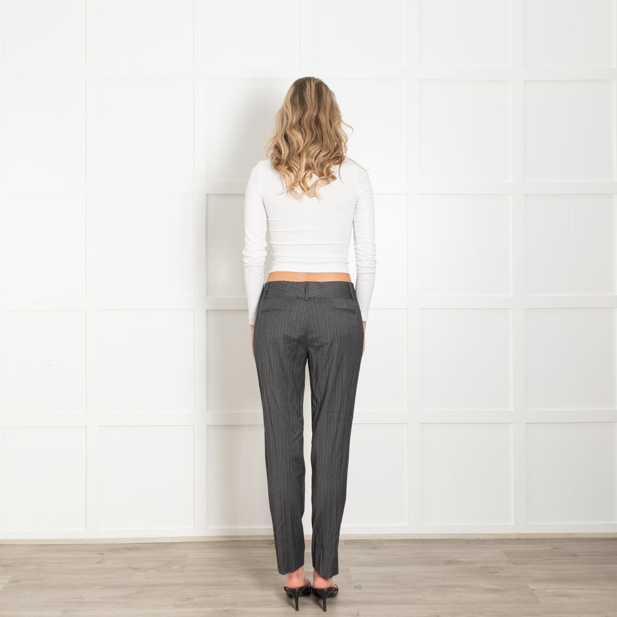 Dolce & Gabbana Grey Pinstripe Slim Leg Trousers