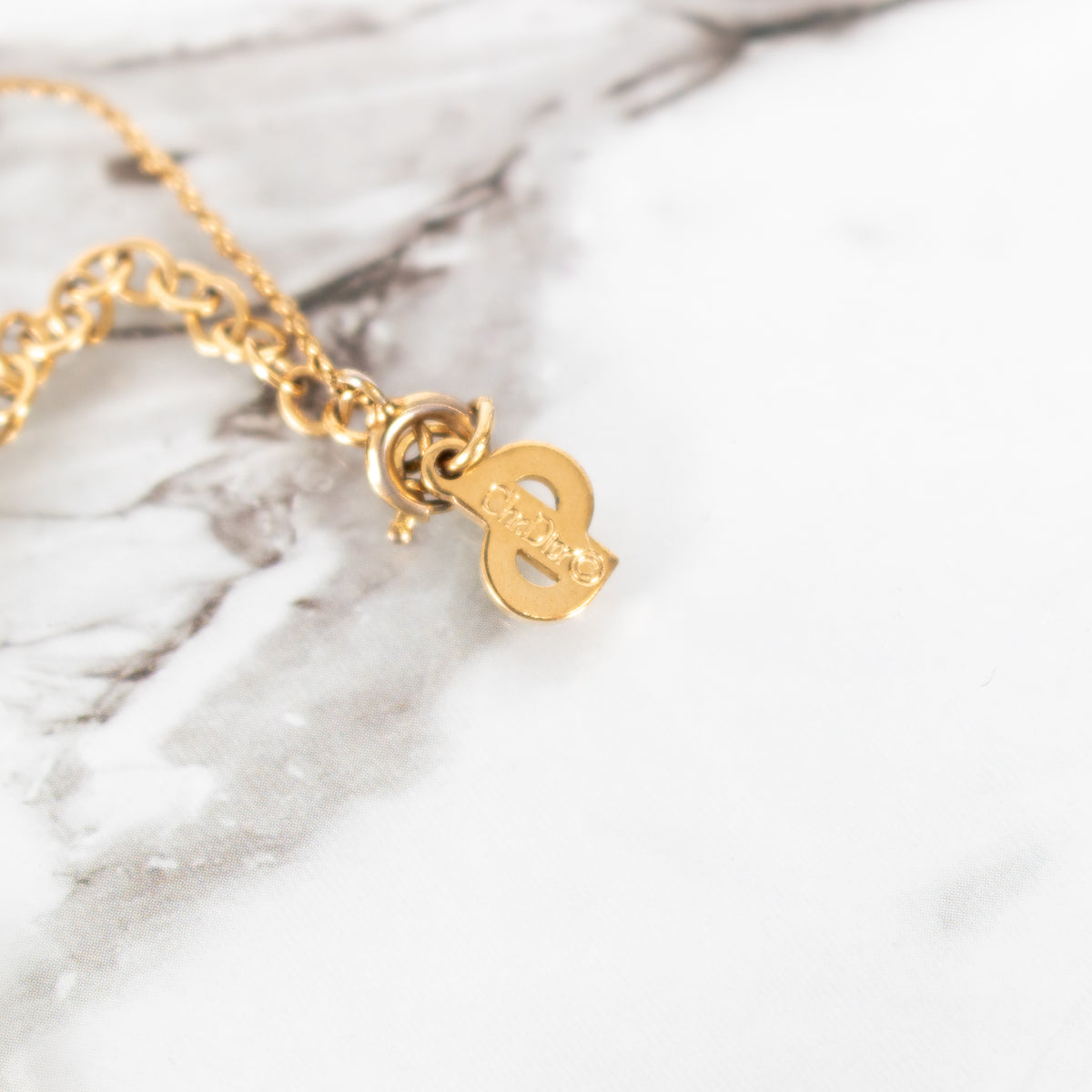 Dior Snake Chain Gold Tone CD Necklace