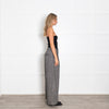 Essentiel Antwerp Black White Herringbone Wide Leg Trousers