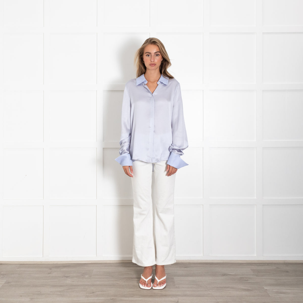 Roksanda Light Blue Shirt With Textured Collar