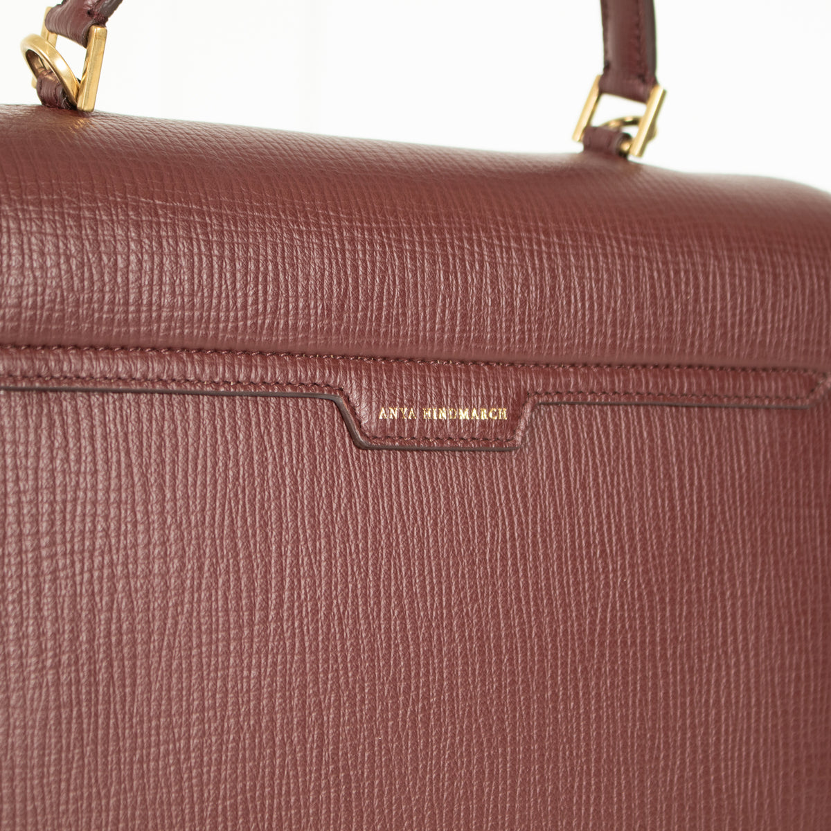 Anya Hindmarch Crosshatch Borolo Red Mortimer Top Handle Bag