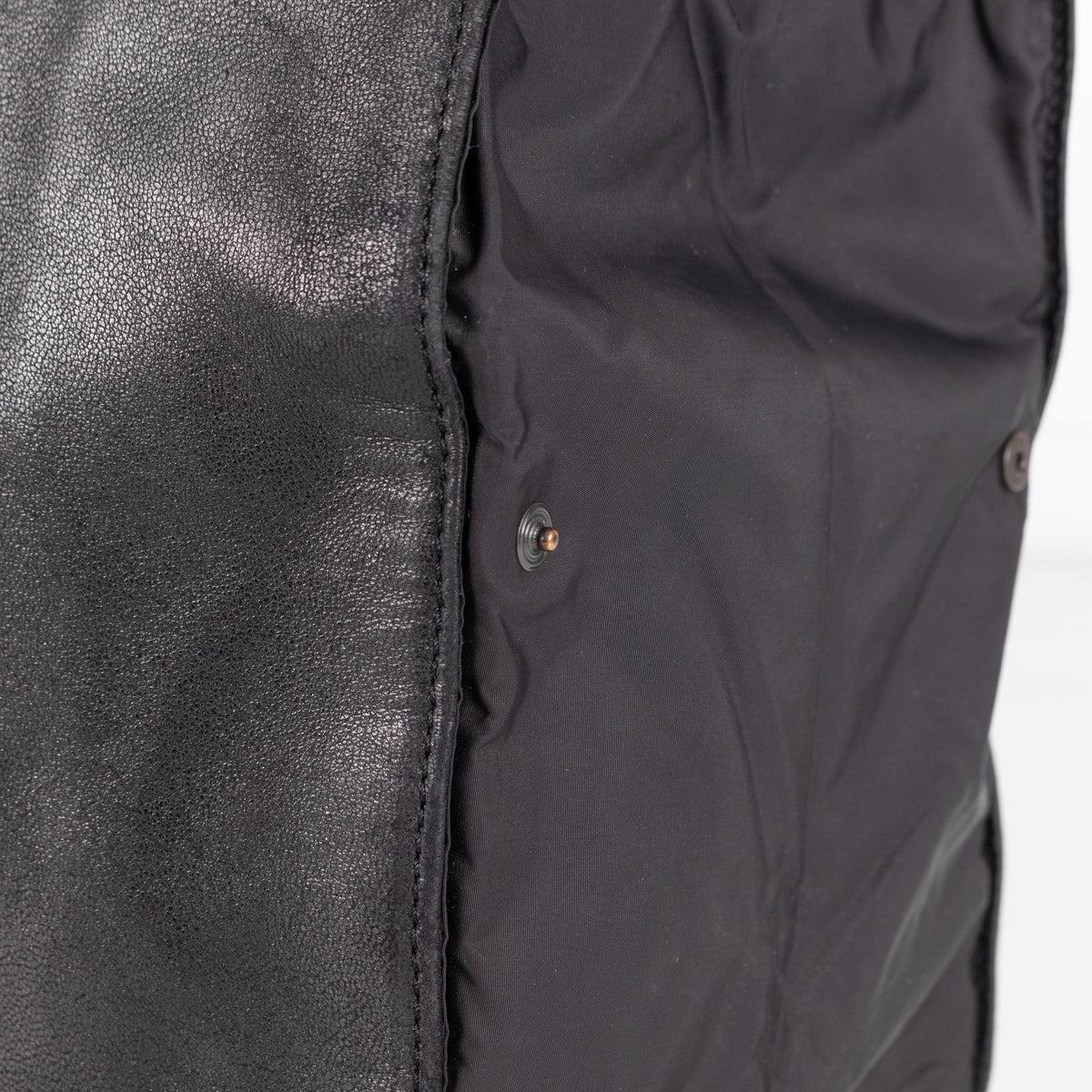 Jil Sander Black Leather Nylon Tote Bag