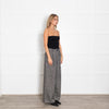 Essentiel Antwerp Black White Herringbone Wide Leg Trousers