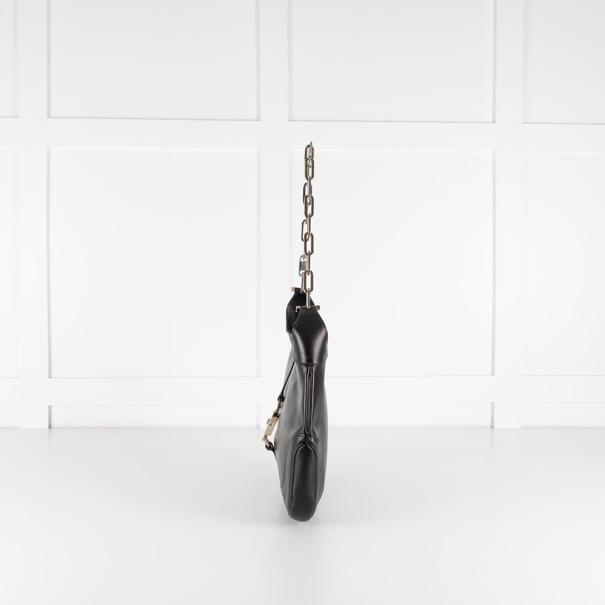 Gucci Black Silver Chain Jackie Shoulder Bag
