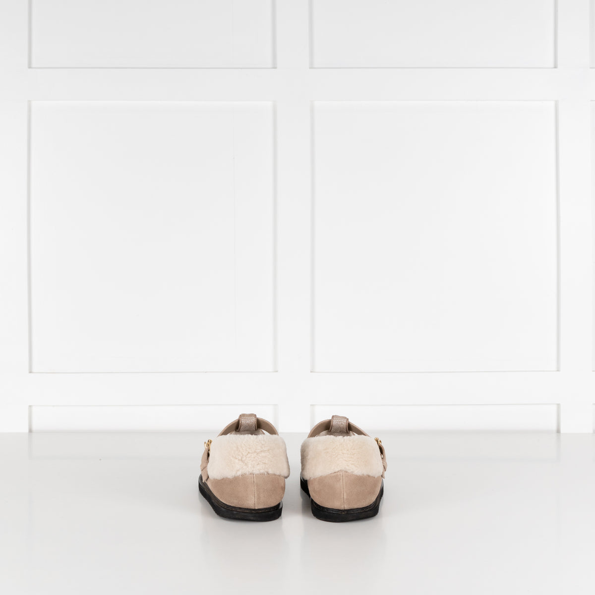 Louis Vuitton Beige Suede Shearling Comfort Mary Janes