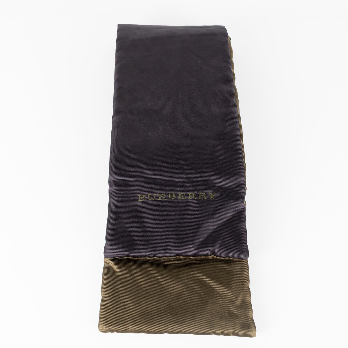Burberry Dark Olive And Black Padded Long Scarf