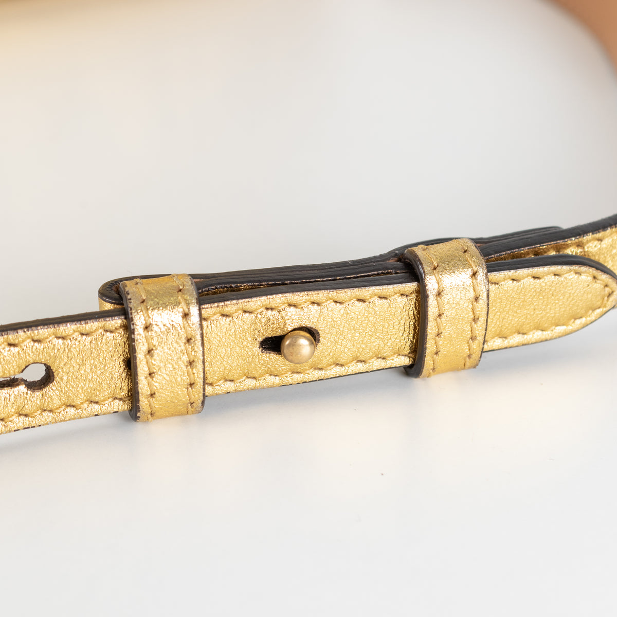 Gucci GG Marmont Gold Leather Pearl Crossbody Bag