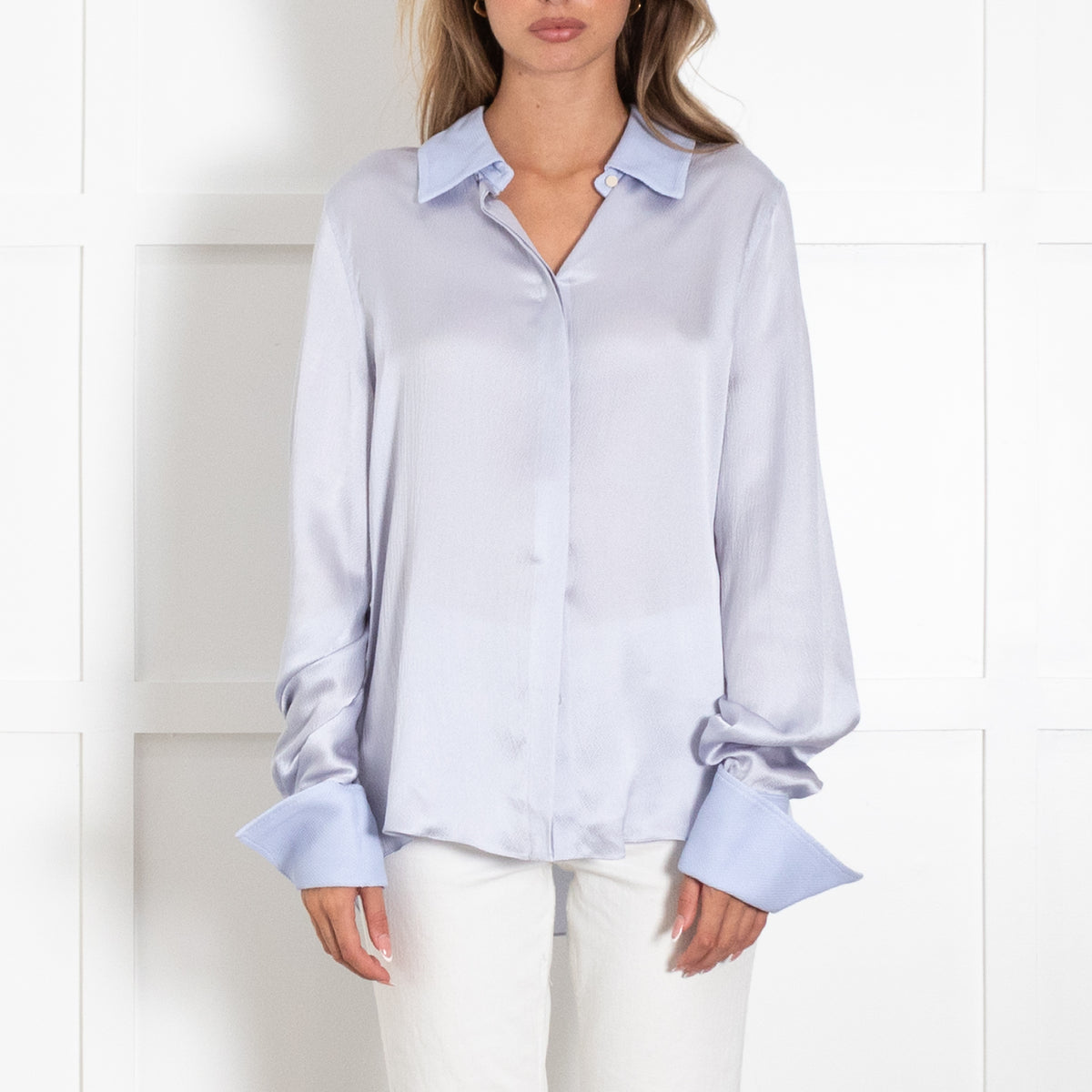 Roksanda Light Blue Shirt With Textured Collar