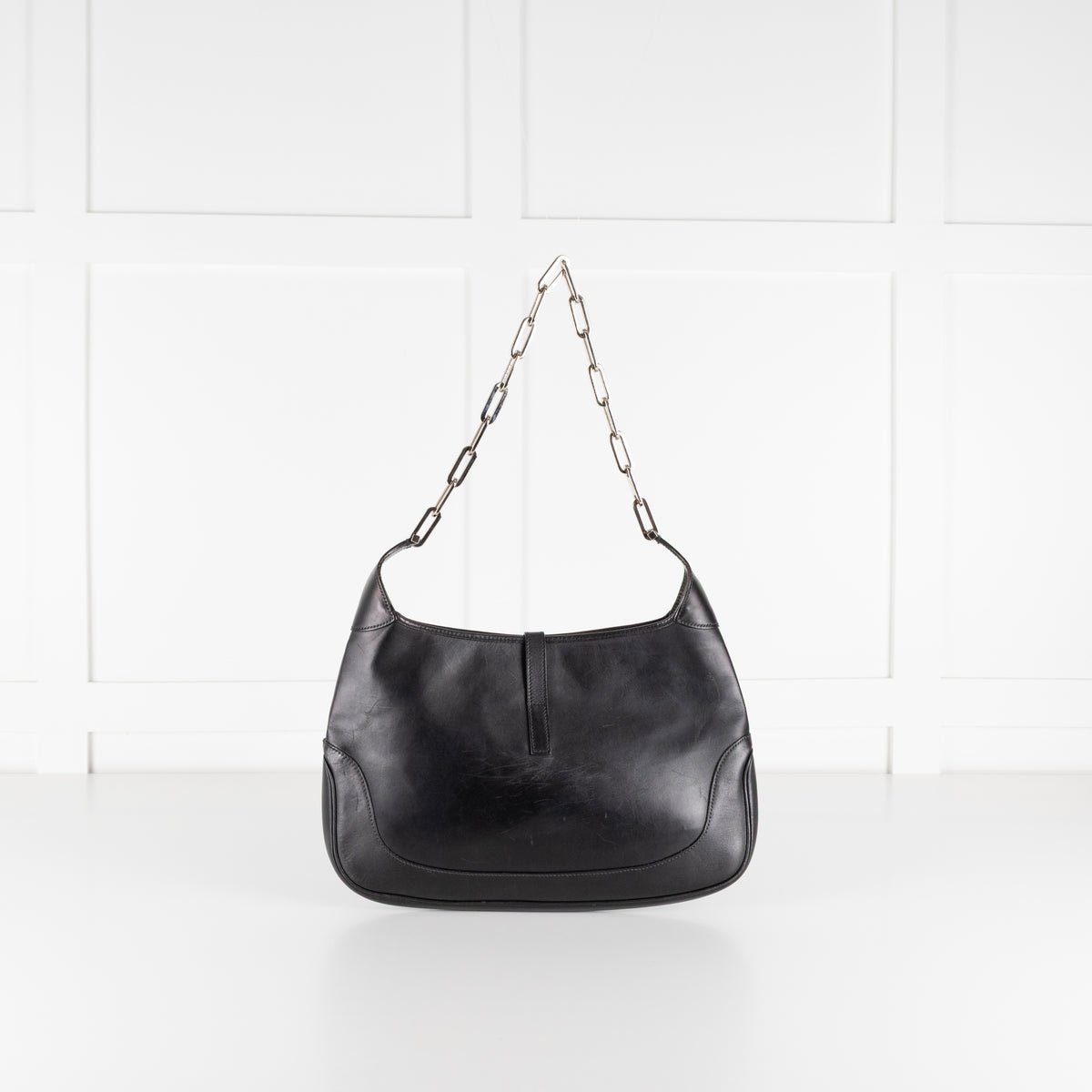 Gucci Black Silver Chain Jackie Shoulder Bag