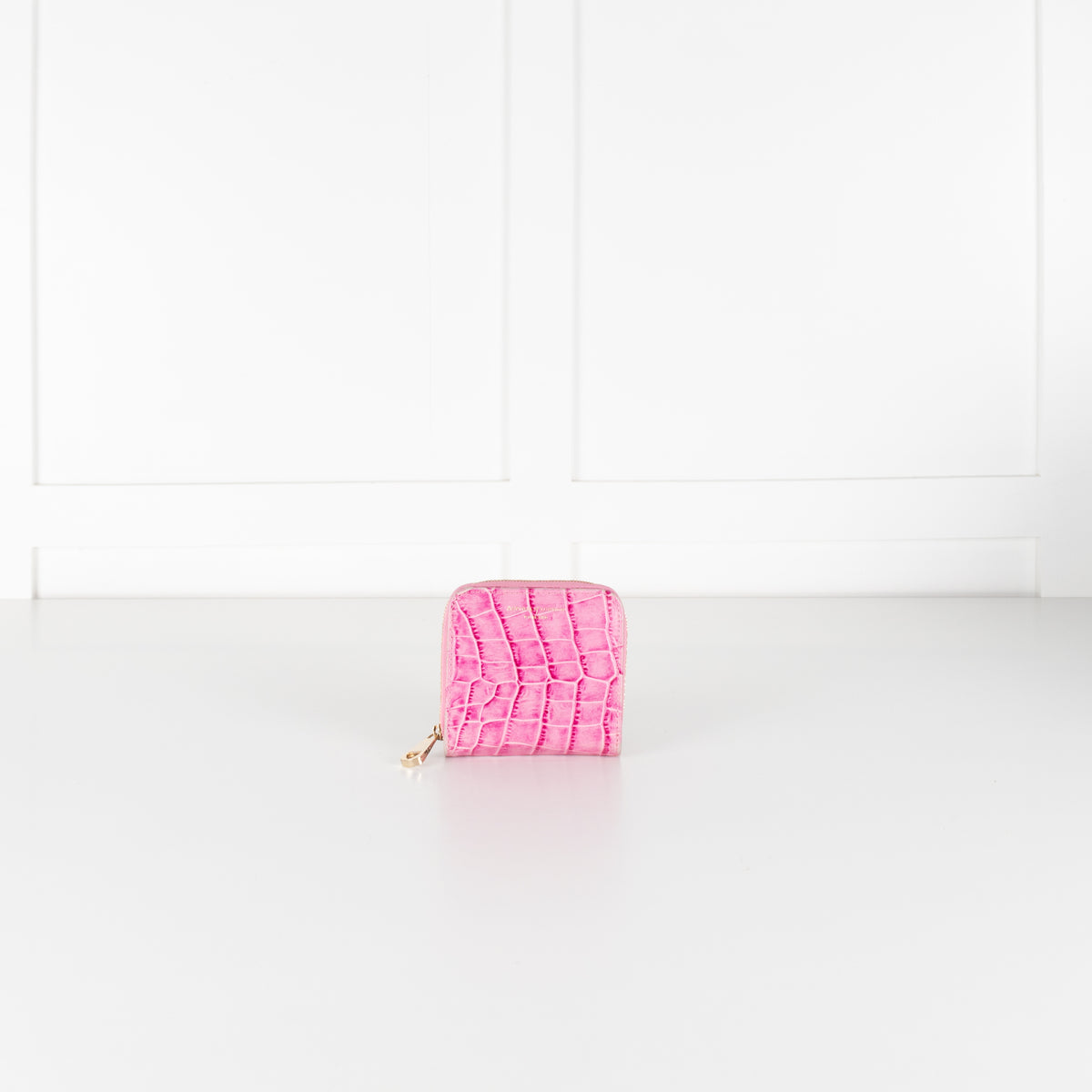 Aspinal of London Pink Croc Effect Wallet