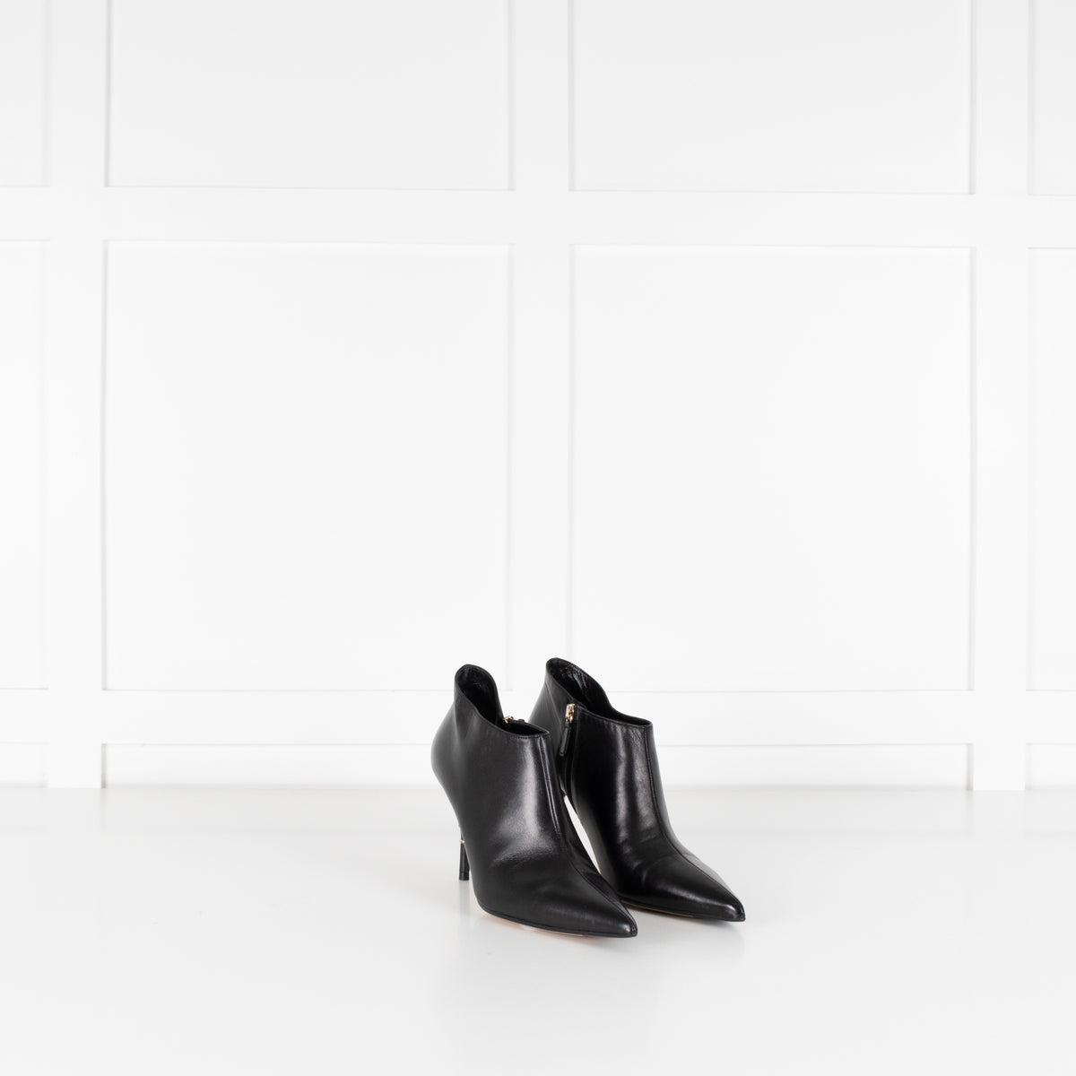 Gucci Black Ankle Boots With Bamboo & Leather Heel