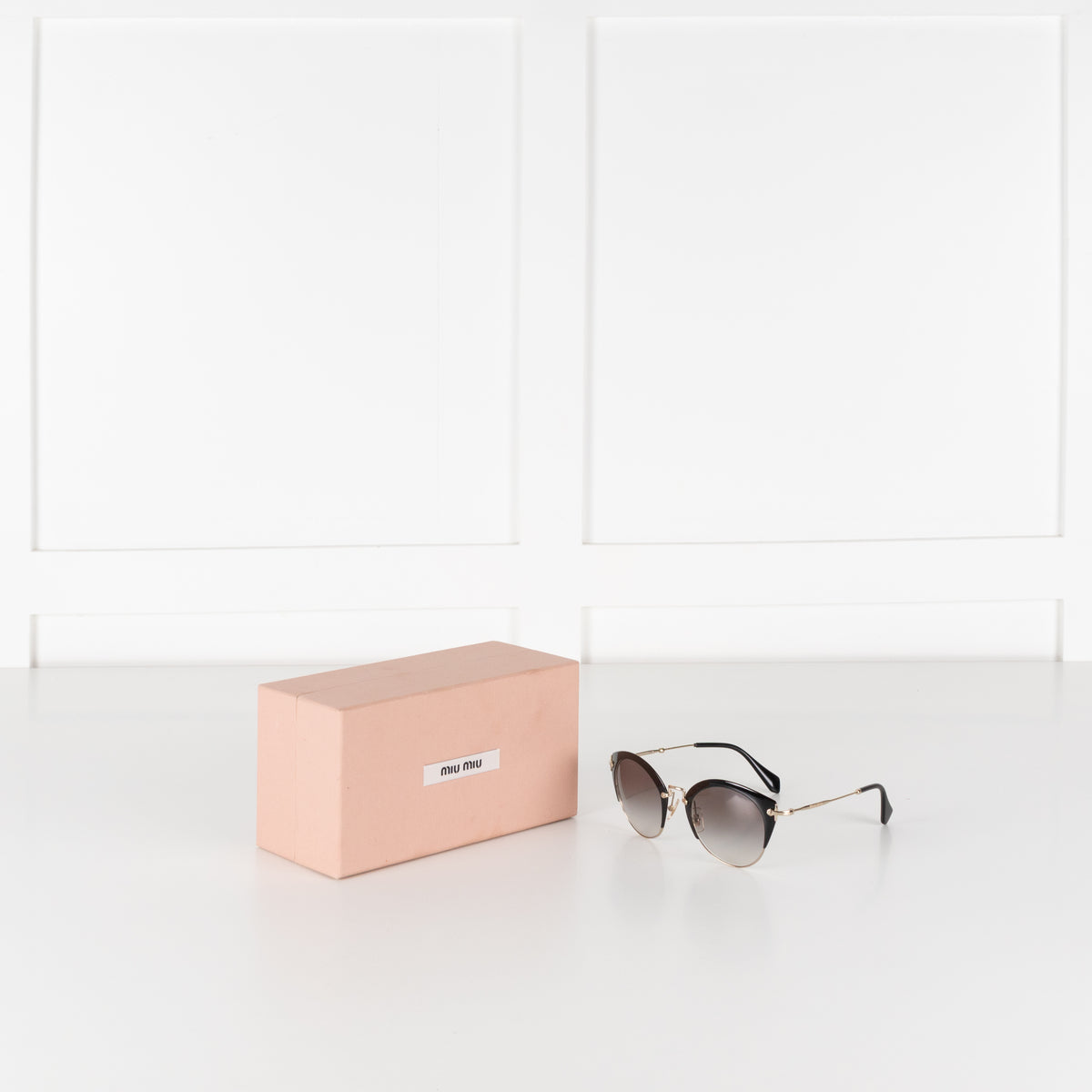 Miu Miu Black And Gold Grey Fade Sunglasses