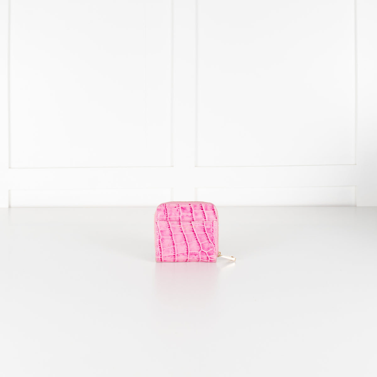 Aspinal of London Pink Croc Effect Wallet
