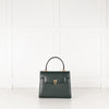 Launer London Forest Green Leather Traviata Bag