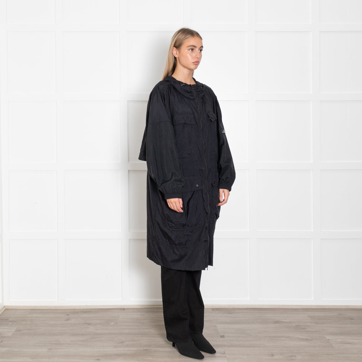 Stella McCartney X Adidas Lightweight Black Oversized Parka