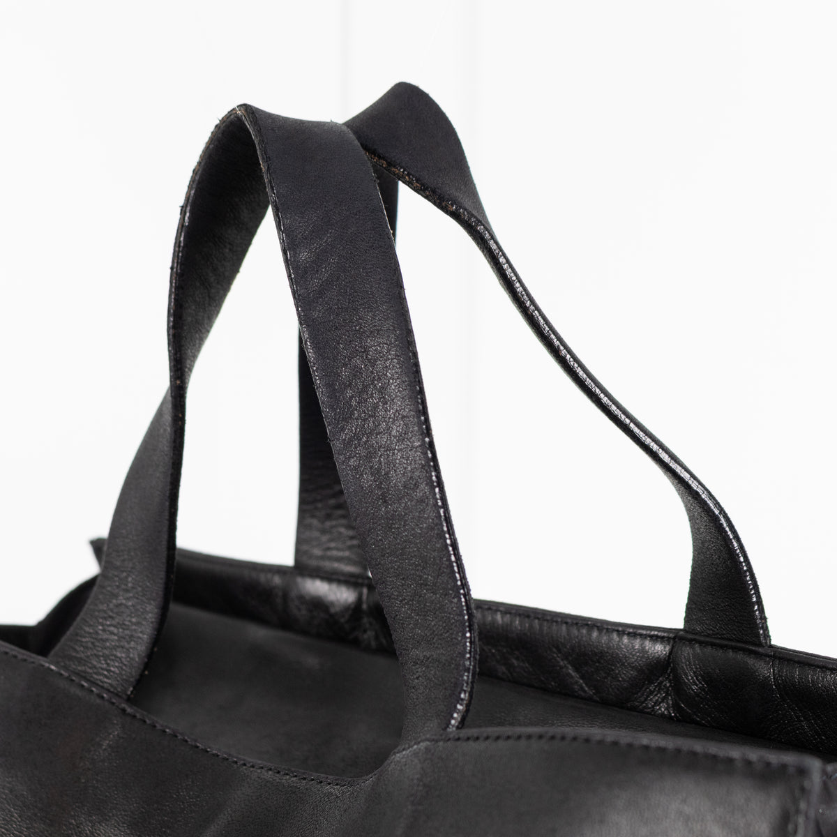 Jil Sander Black Leather Nylon Tote Bag