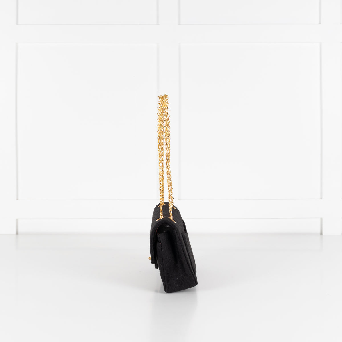 Chanel Black Jersey Small Double Flap