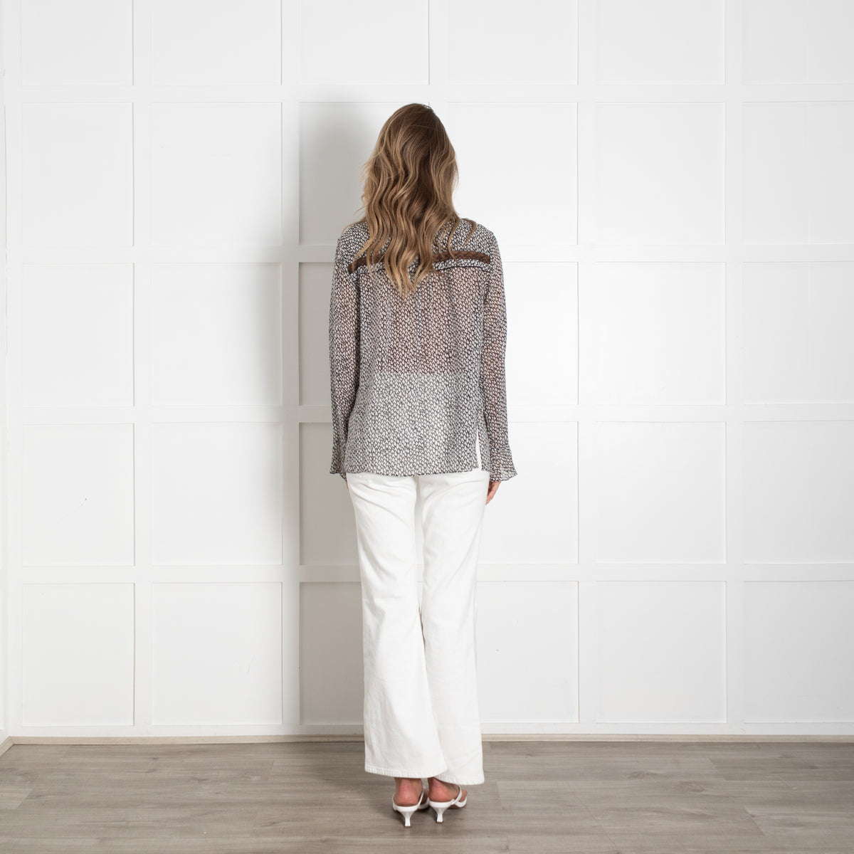 Dorothy Schumacher Silk Long Sleeve Top With Lace Inserts