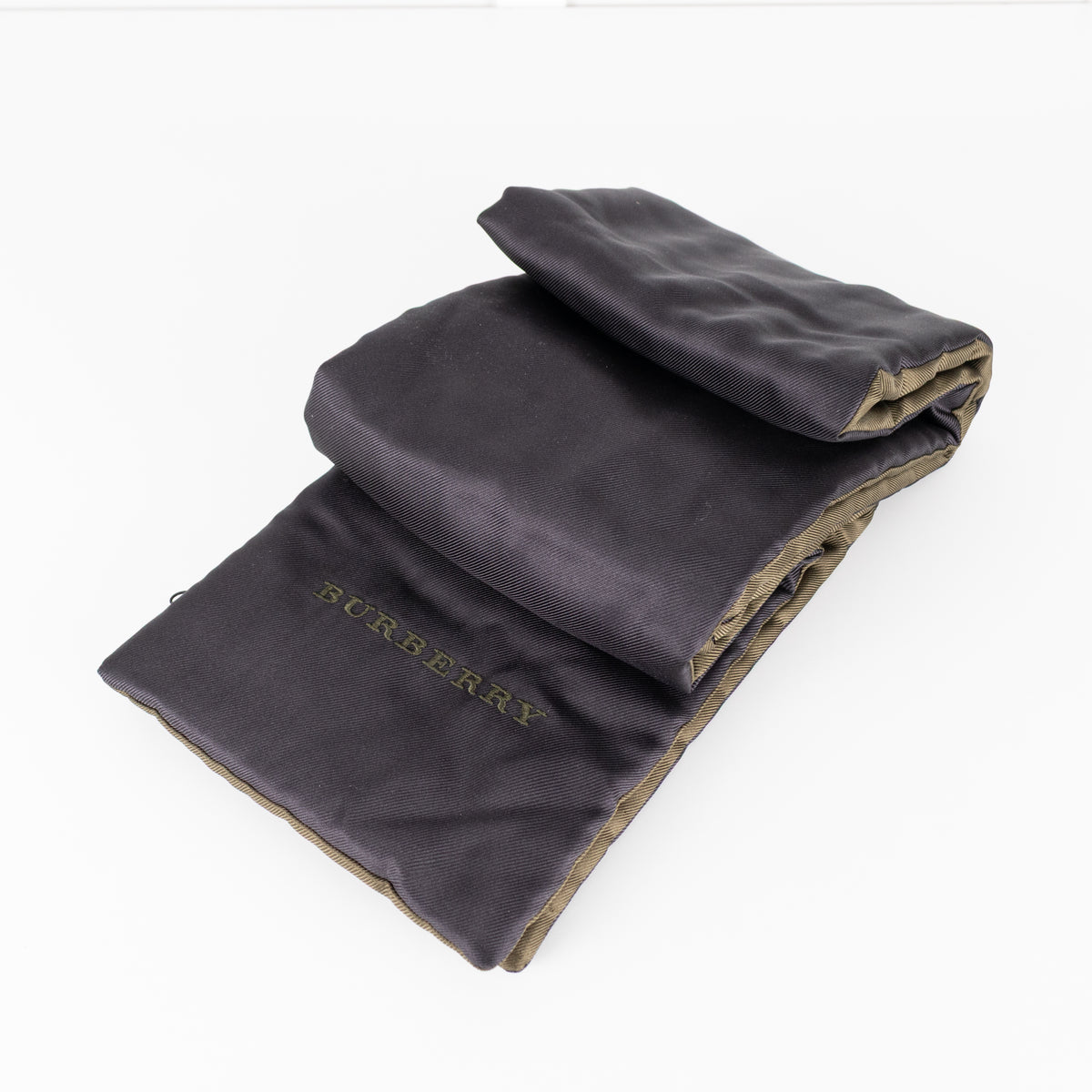 Burberry Dark Olive And Black Padded Long Scarf