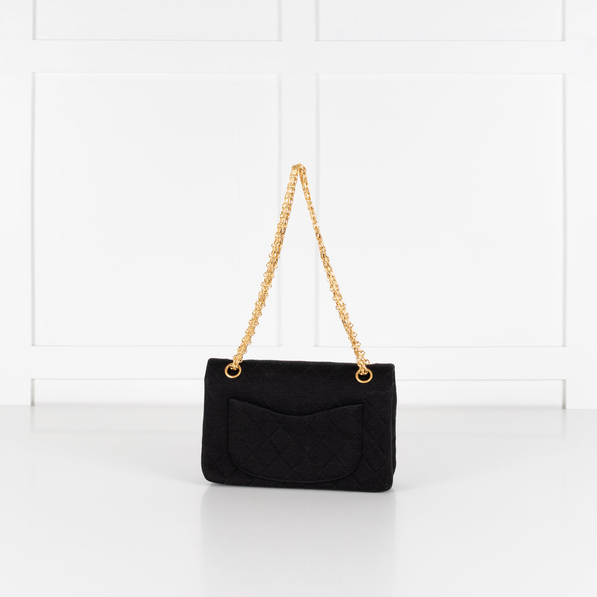 Chanel Black Jersey Small Double Flap