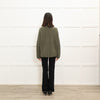 Poetry Khaki Cashmere Shawl Collar Cardigan