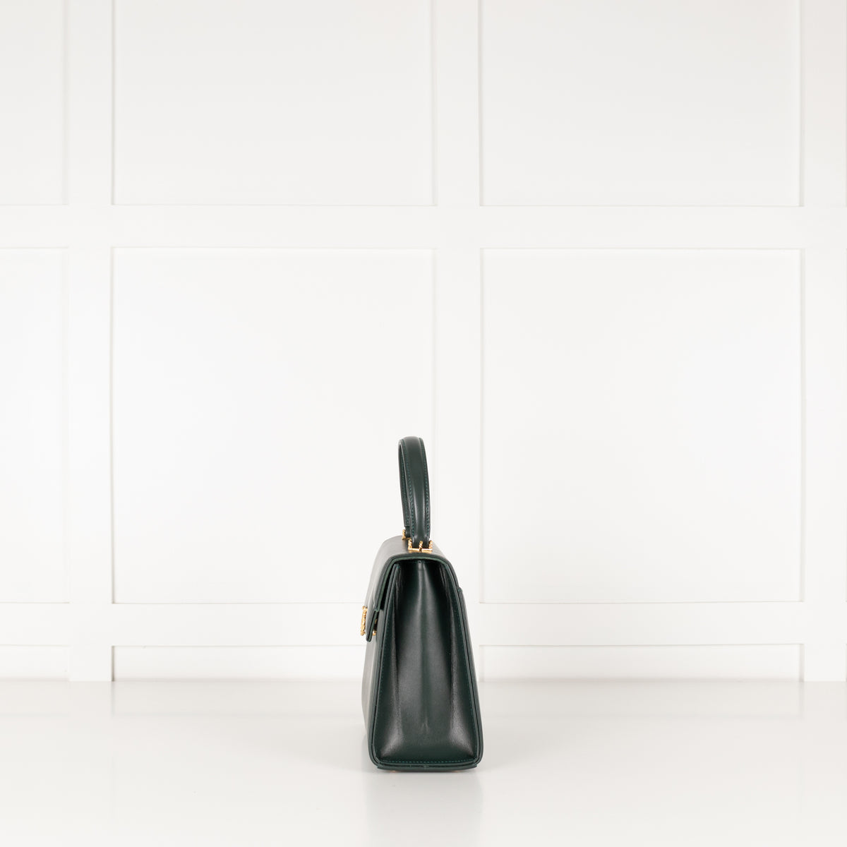 Launer London Forest Green Leather Traviata Bag
