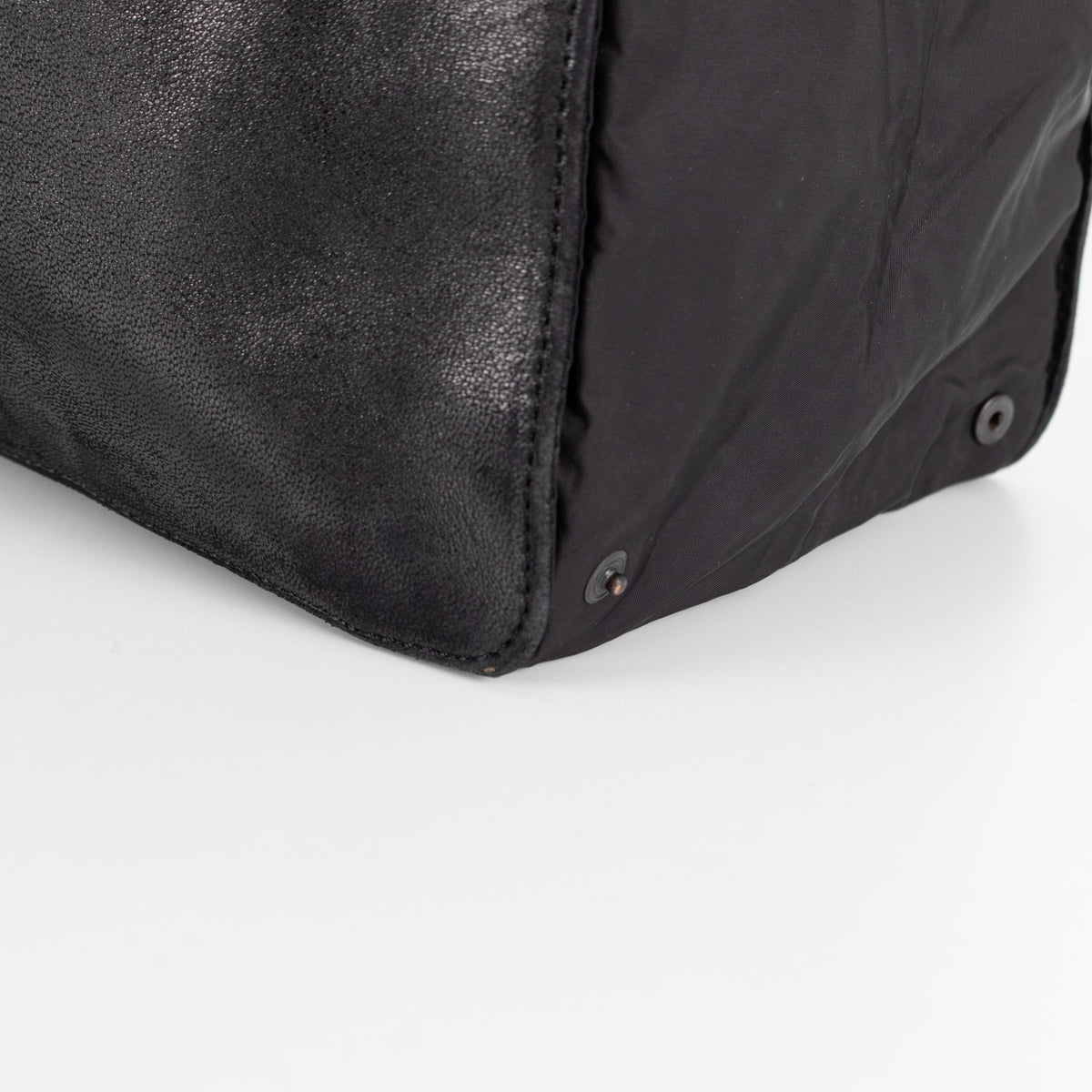 Jil Sander Black Leather Nylon Tote Bag