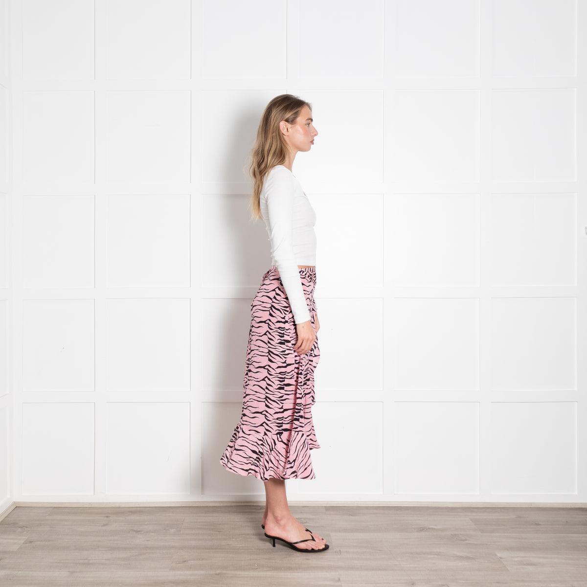 Rixo Pink and Black Zebra Skirt